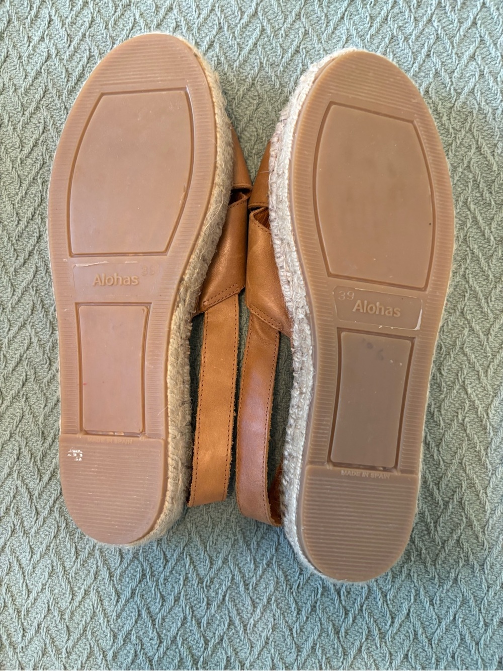 Like New Aloha’s  Women's Leather Espadrille Slingback Sandals made in Spain - Picture 8 of 9